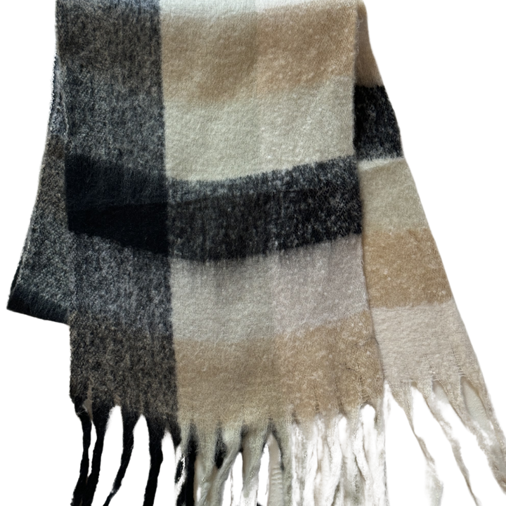 New Plaid Blanket Scarf Cozy Soft Long with Fringe