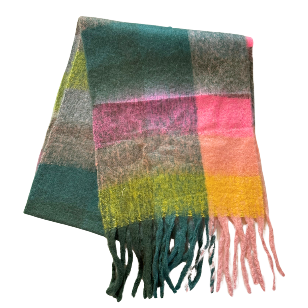 New Plaid Blanket Scarf Cozy Soft Long with Fringe