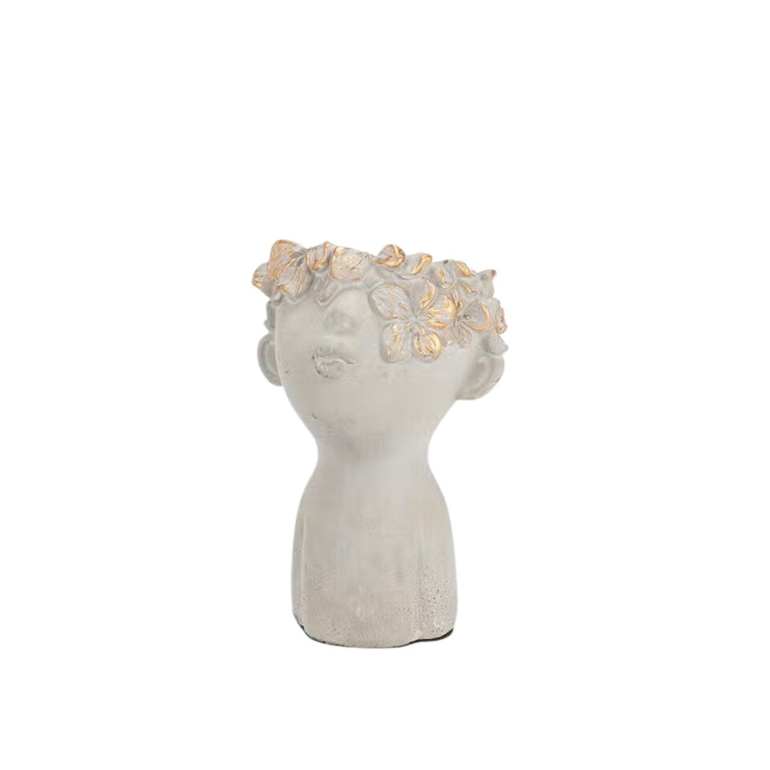Small Kissing Face Planter with Gold