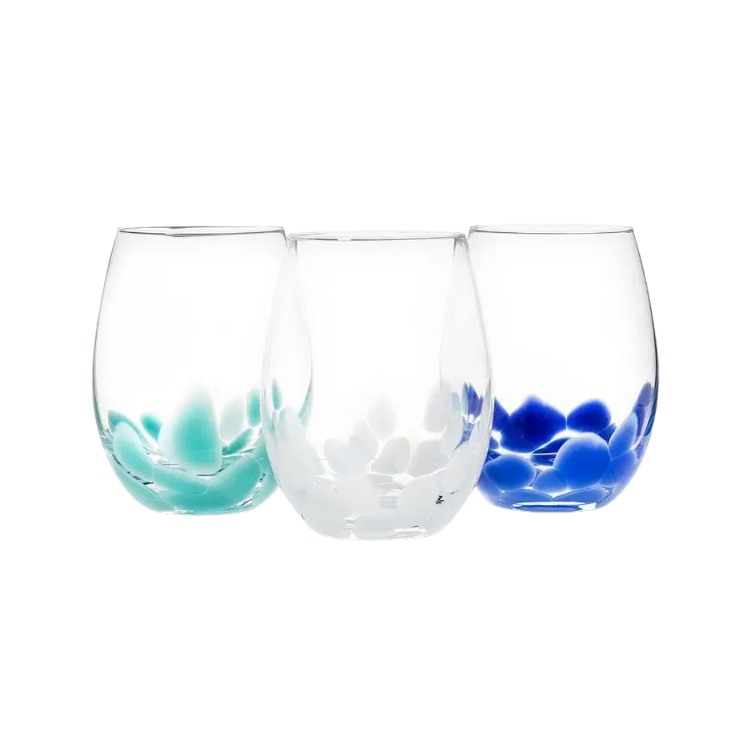 Fused Dots Stemless Wine Glass