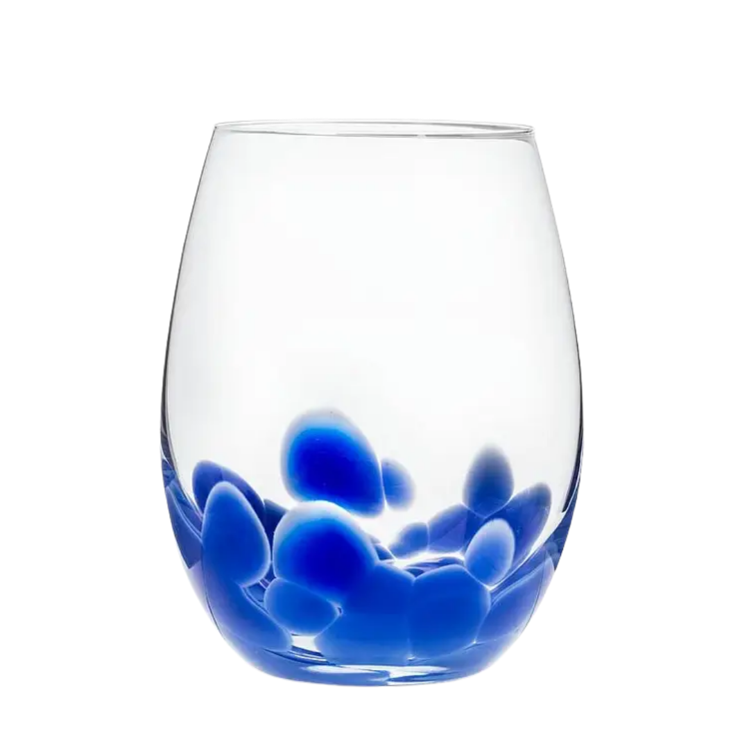 Fused Dots Stemless Wine Glass