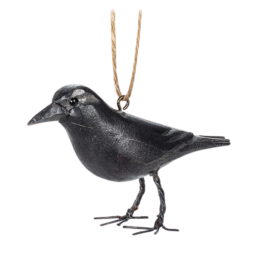 Carved Crow Ornament