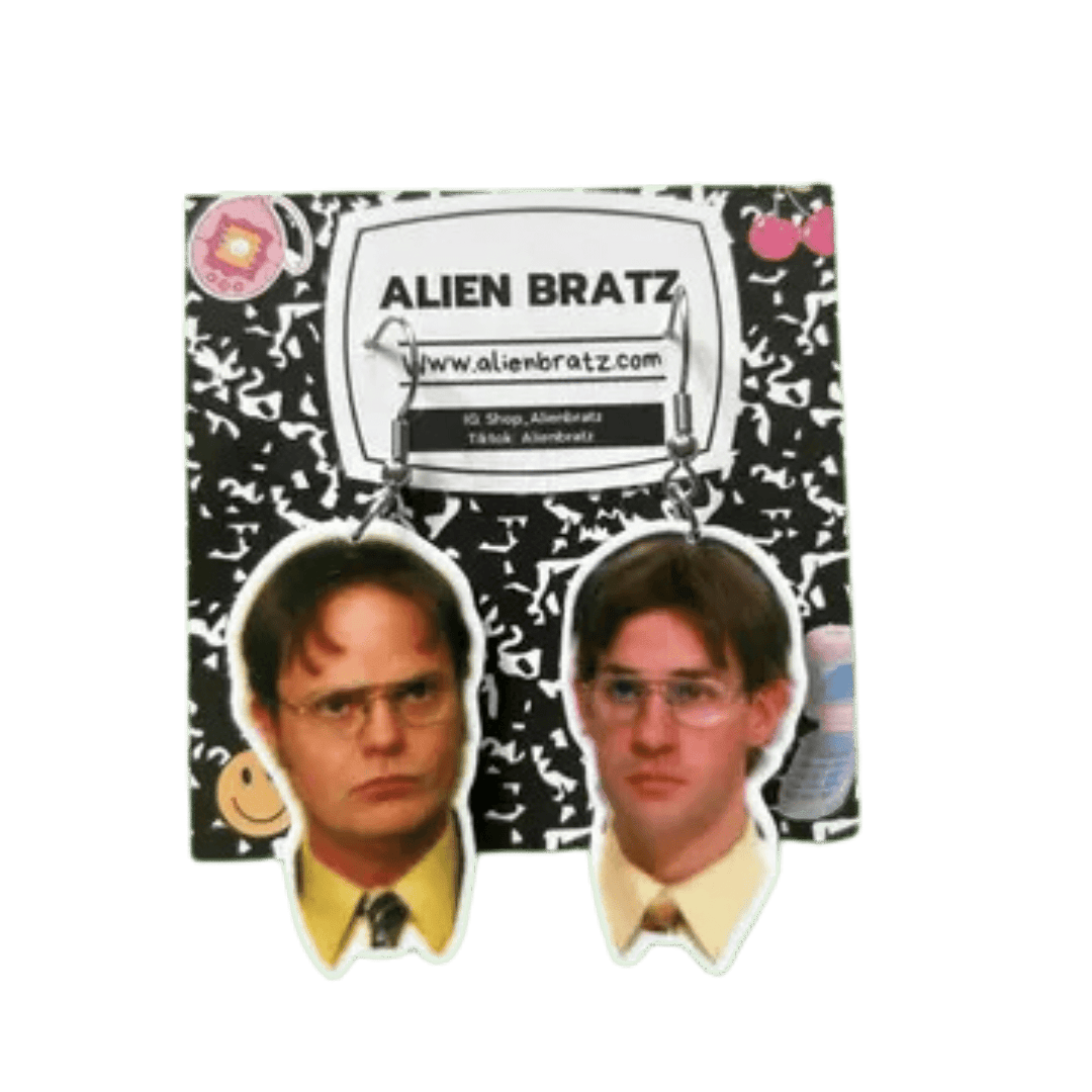 Dwight and Jim Funny Earrings