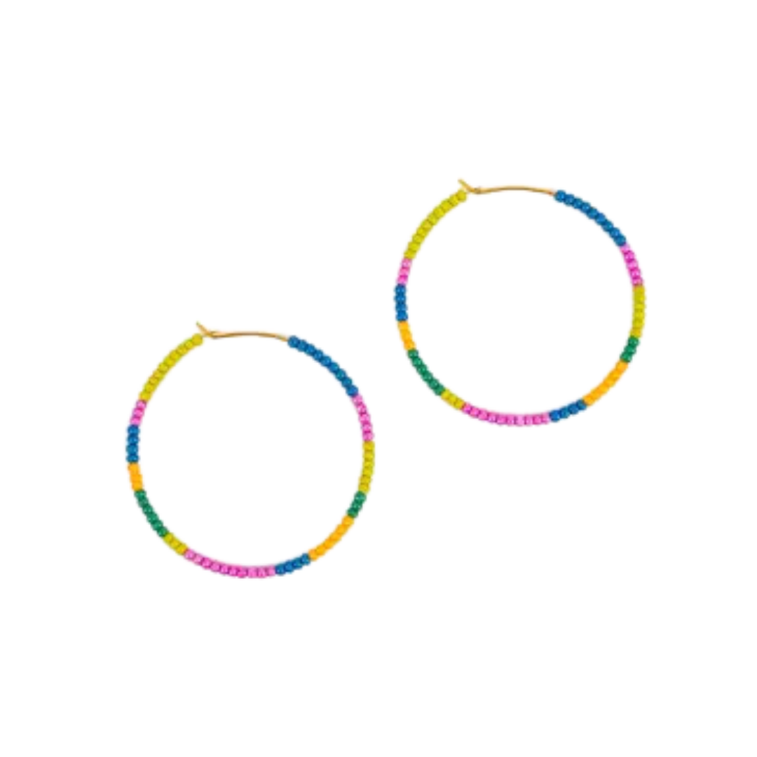 Beaded Hoop Earrings