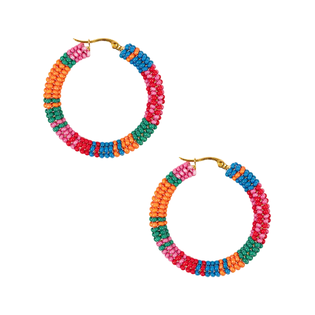 Patchwork Hoop Earrings