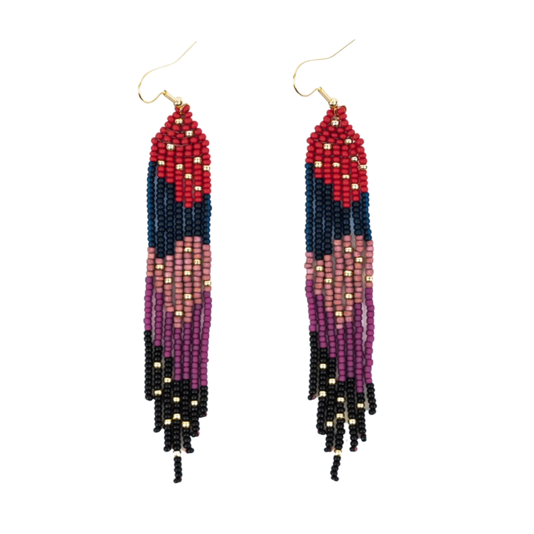 Strata Fringe with Gold Sprinkles Earrings