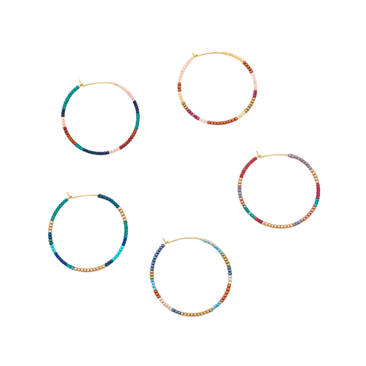 Beaded Hoop Earrings