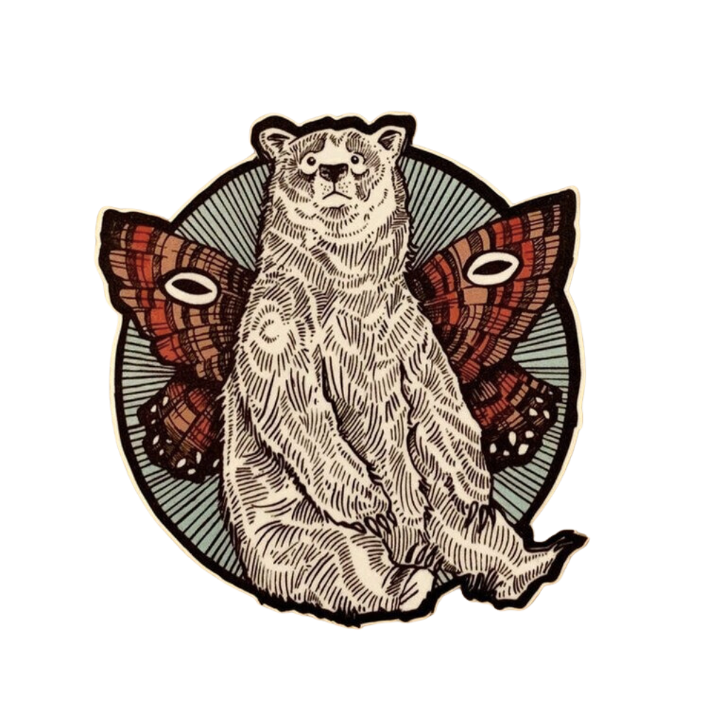 Moth Bear Sticker