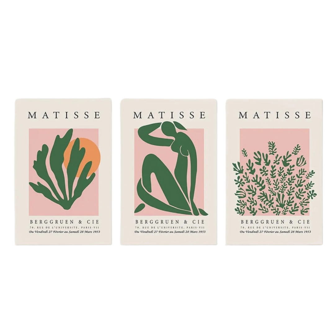 Pink Green Matisse Abstract Poster 18x24
