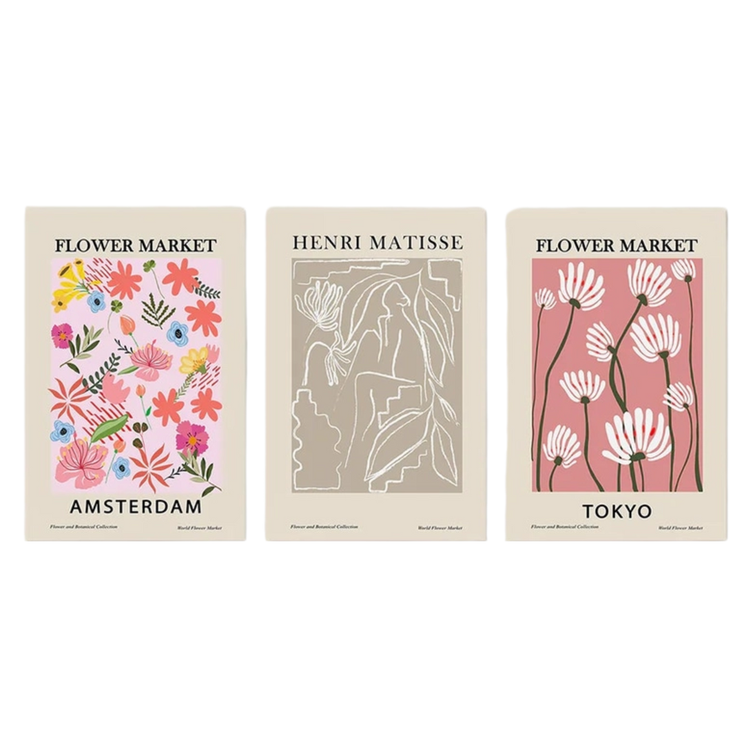 Pink and Beige Flower Market Poster