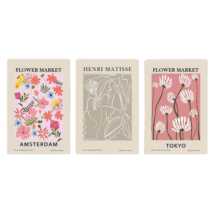 Pink and Beige Flower Market Poster