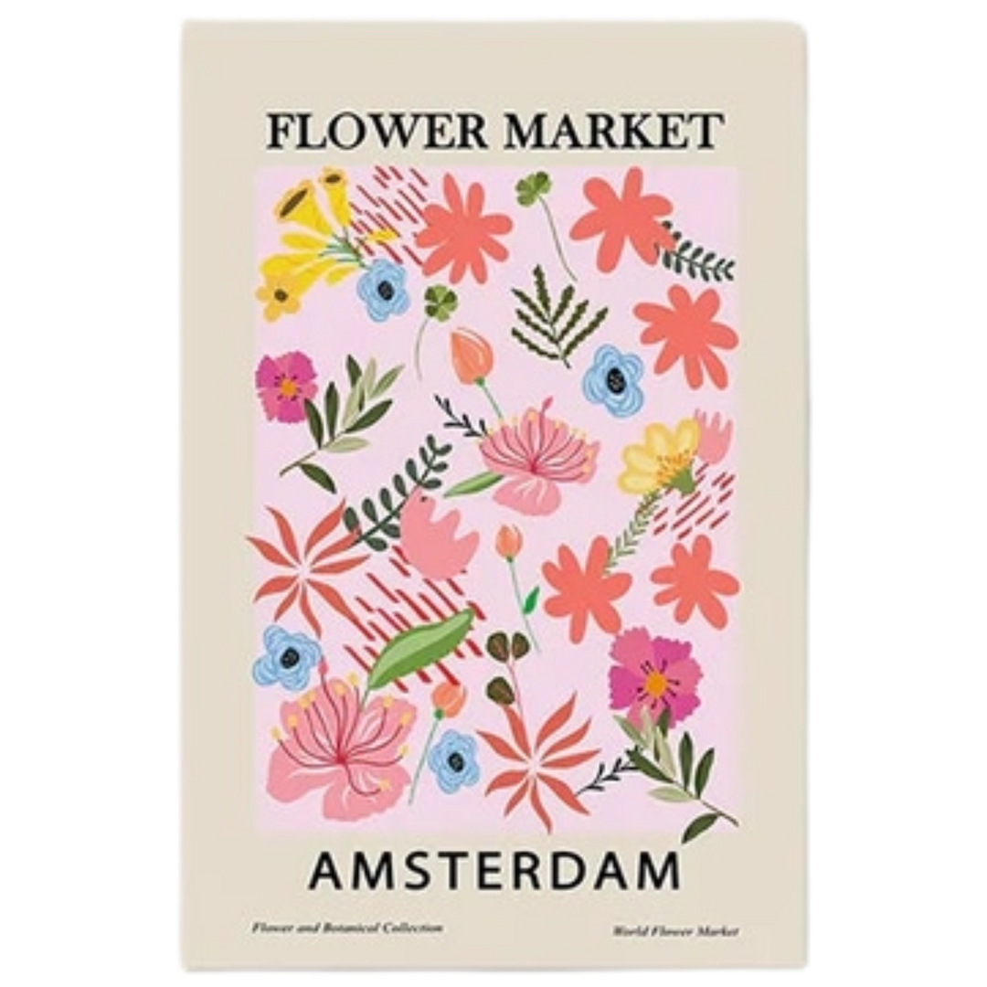 Pink and Beige Flower Market Poster