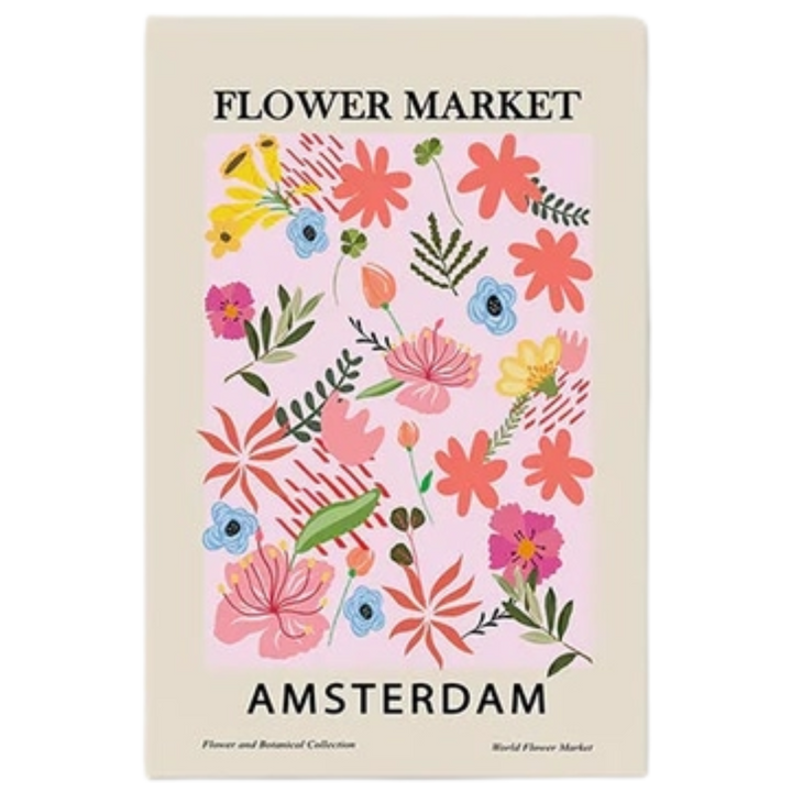 Pink and Beige Flower Market Poster