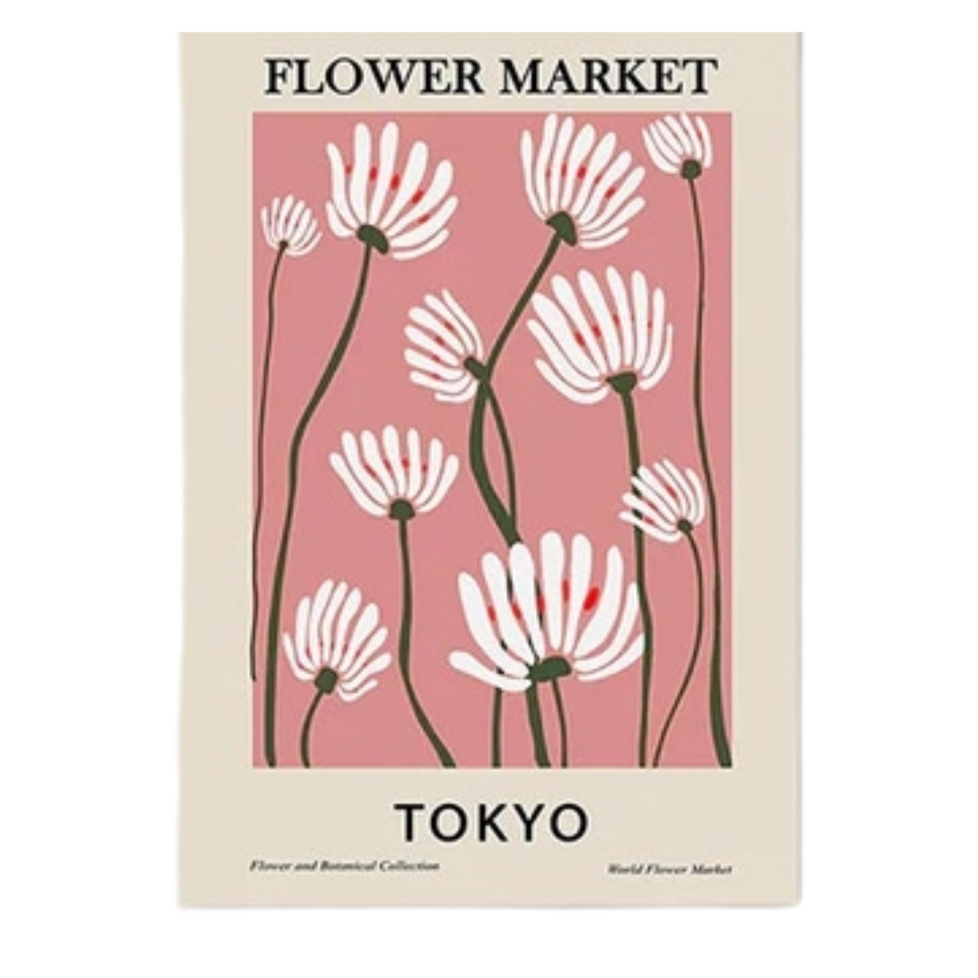 Pink and Beige Flower Market Poster