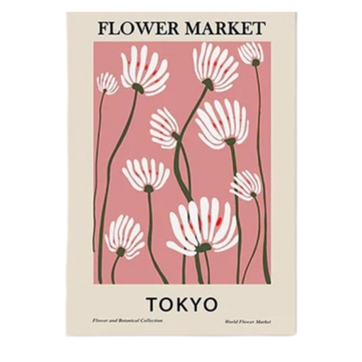 Pink and Beige Flower Market Poster