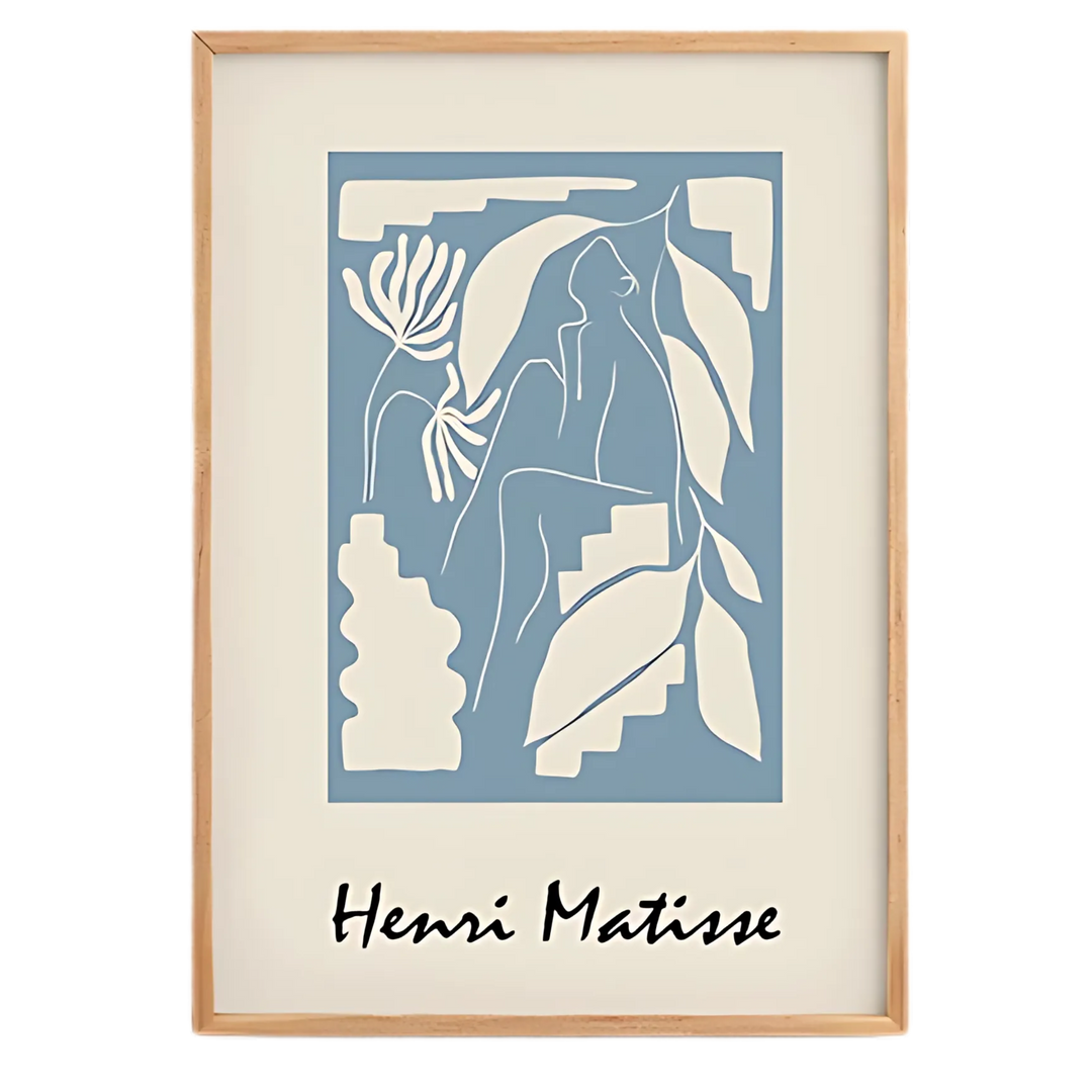 Blue Abstract Wall Art Print -18x24