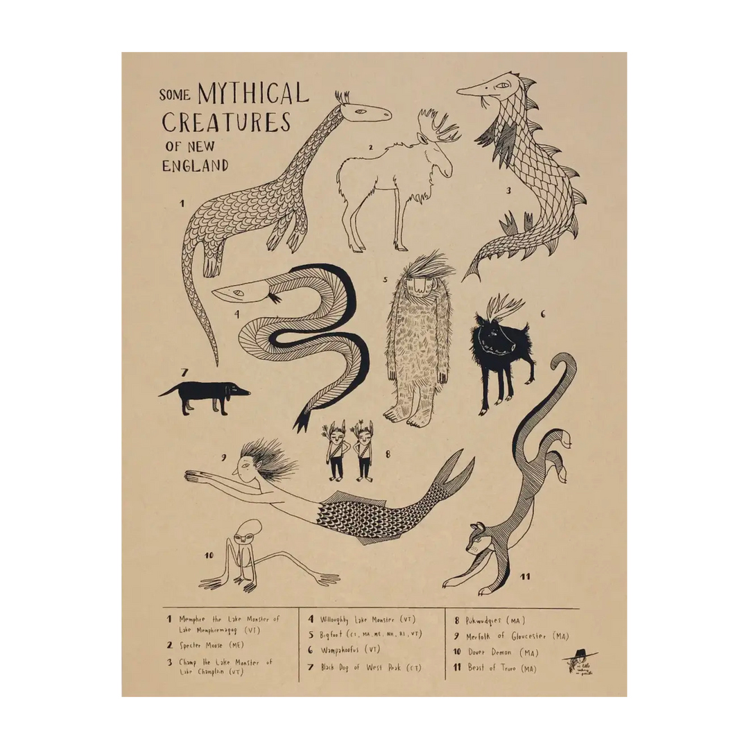 Some Mythical Creatures of New England Print