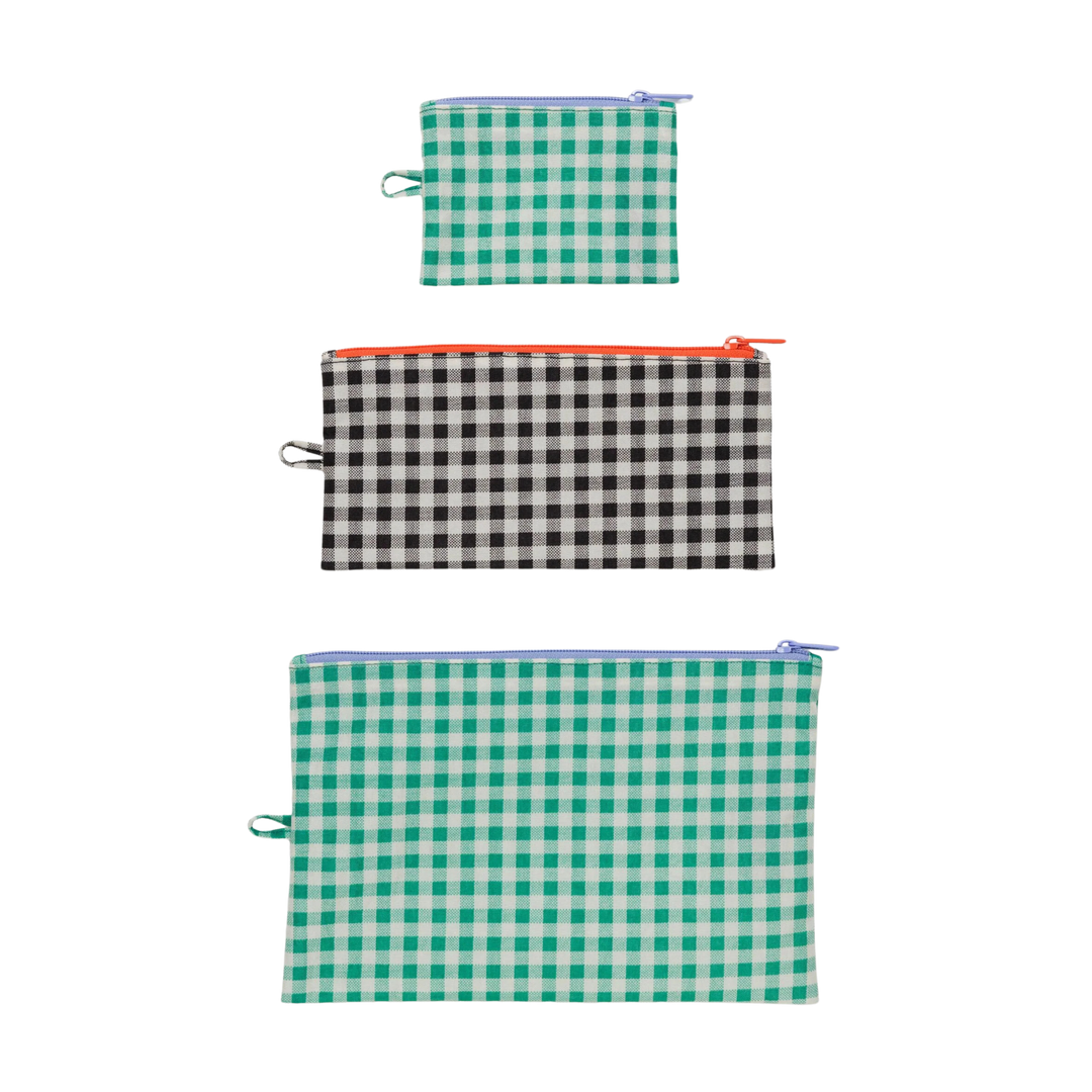 Flat Pouch Set - Gingham