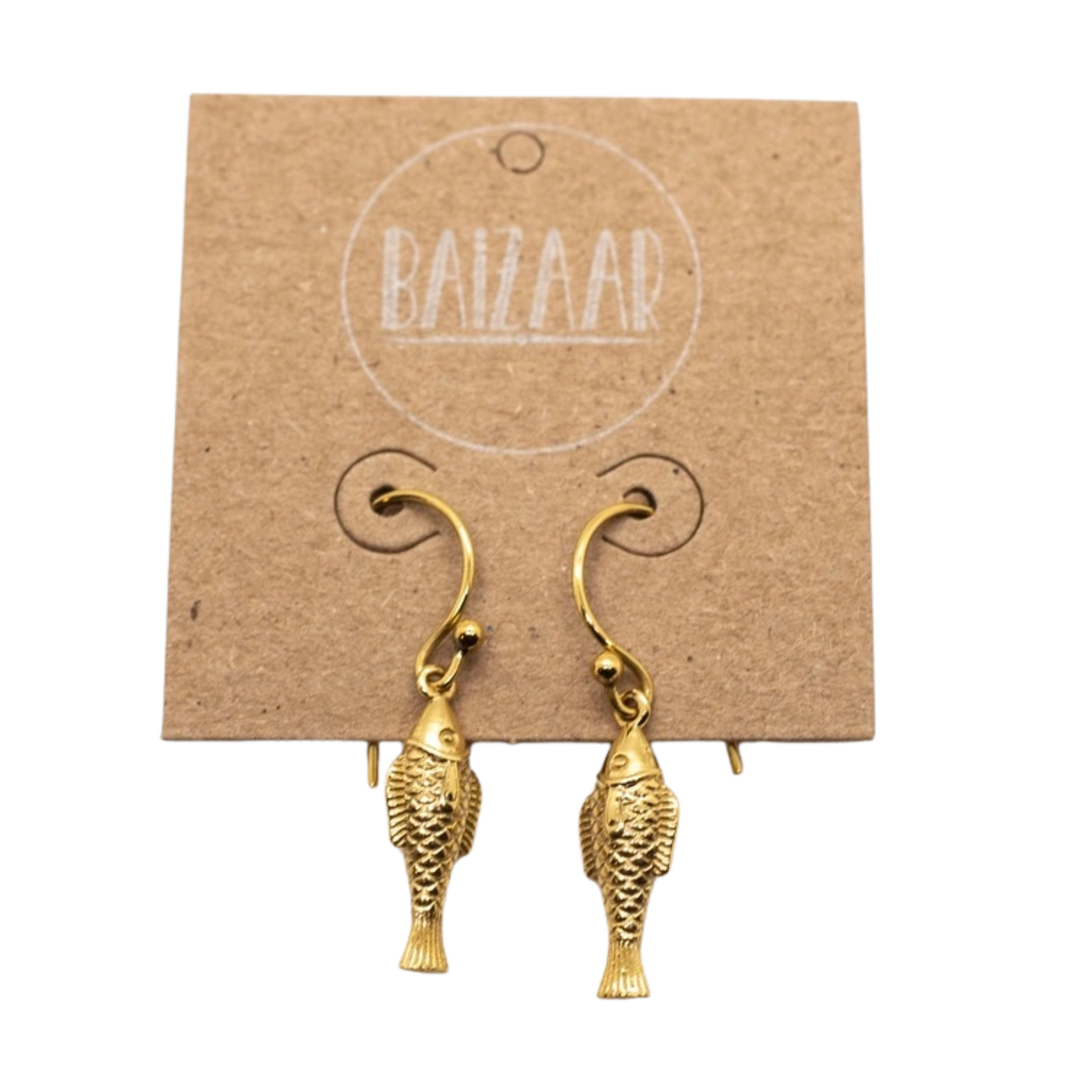 Brass Fish Earrings