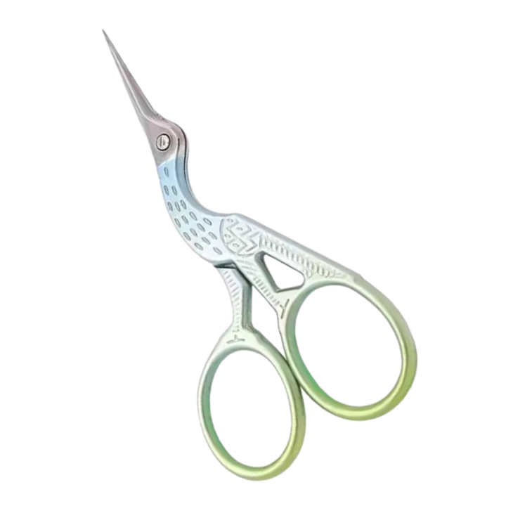 Colorful Vintage Crane Embroidery Scissors