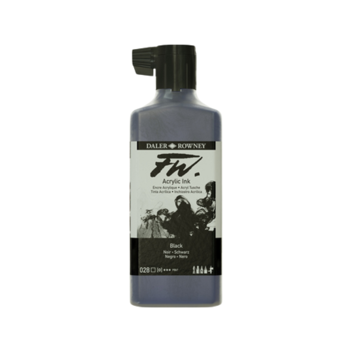 FW Liquid Acrylic Ink 6oz - Black (India)