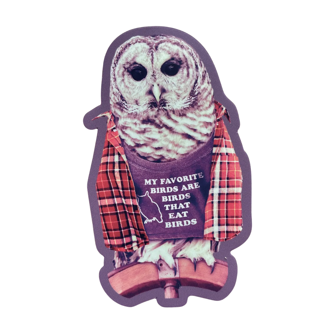 Barred Owl Funny Bird Sticker