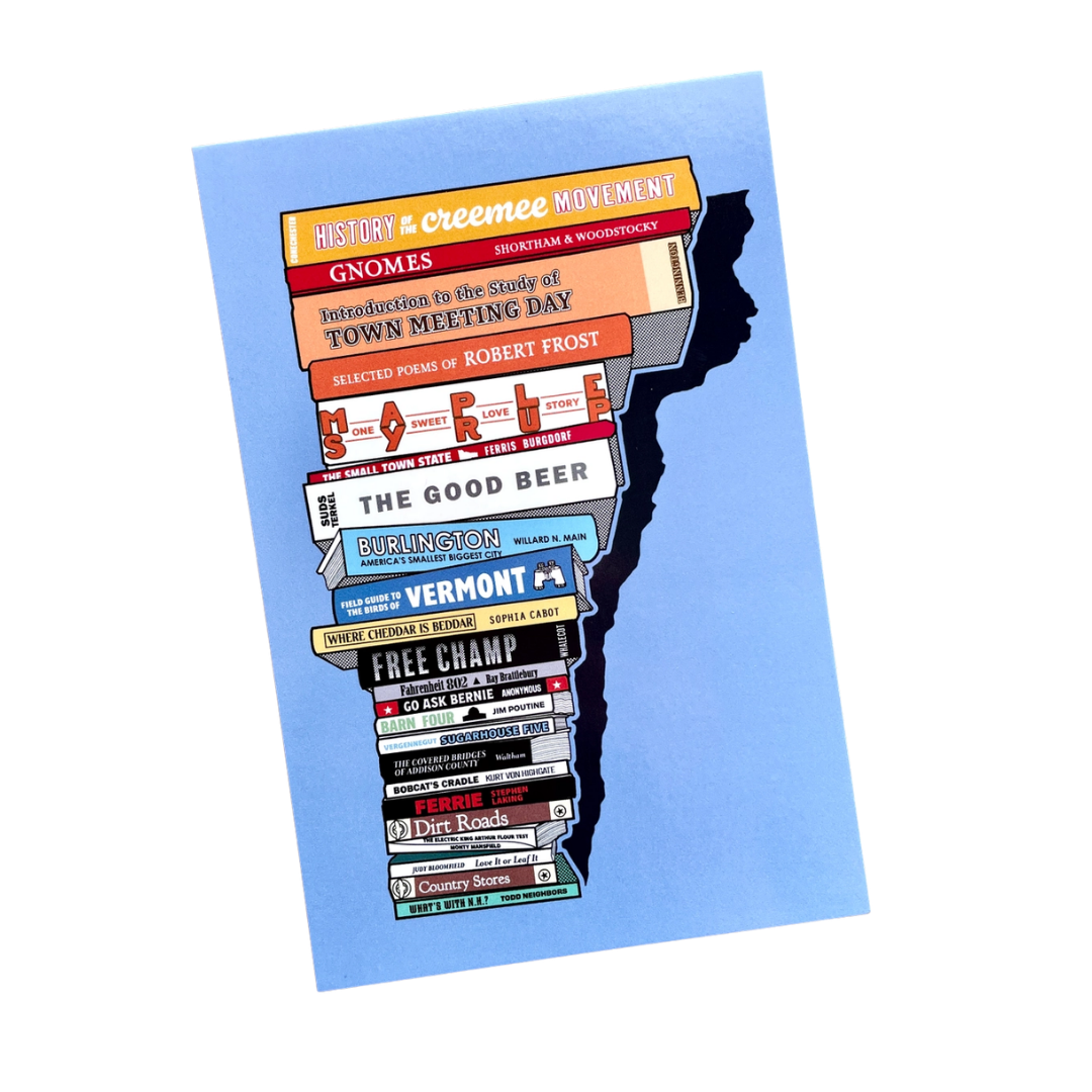 Vermont Book Stack Postcard
