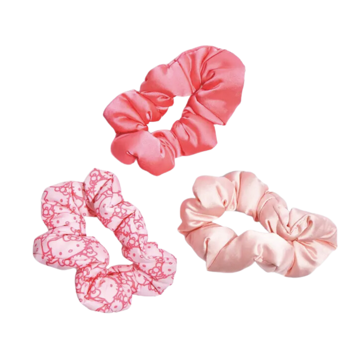 Hello Kitty X Kitsch Recycled Fabric Puffy Scrunchies 3pcSet