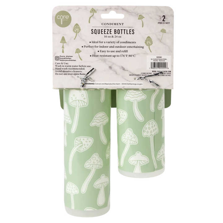 2pc Condiment Squeeze Bottles - Mushrooms