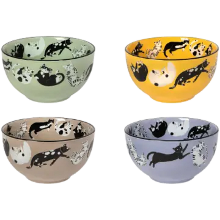 Meow & Furever Bowls Set of 4 Assorted
