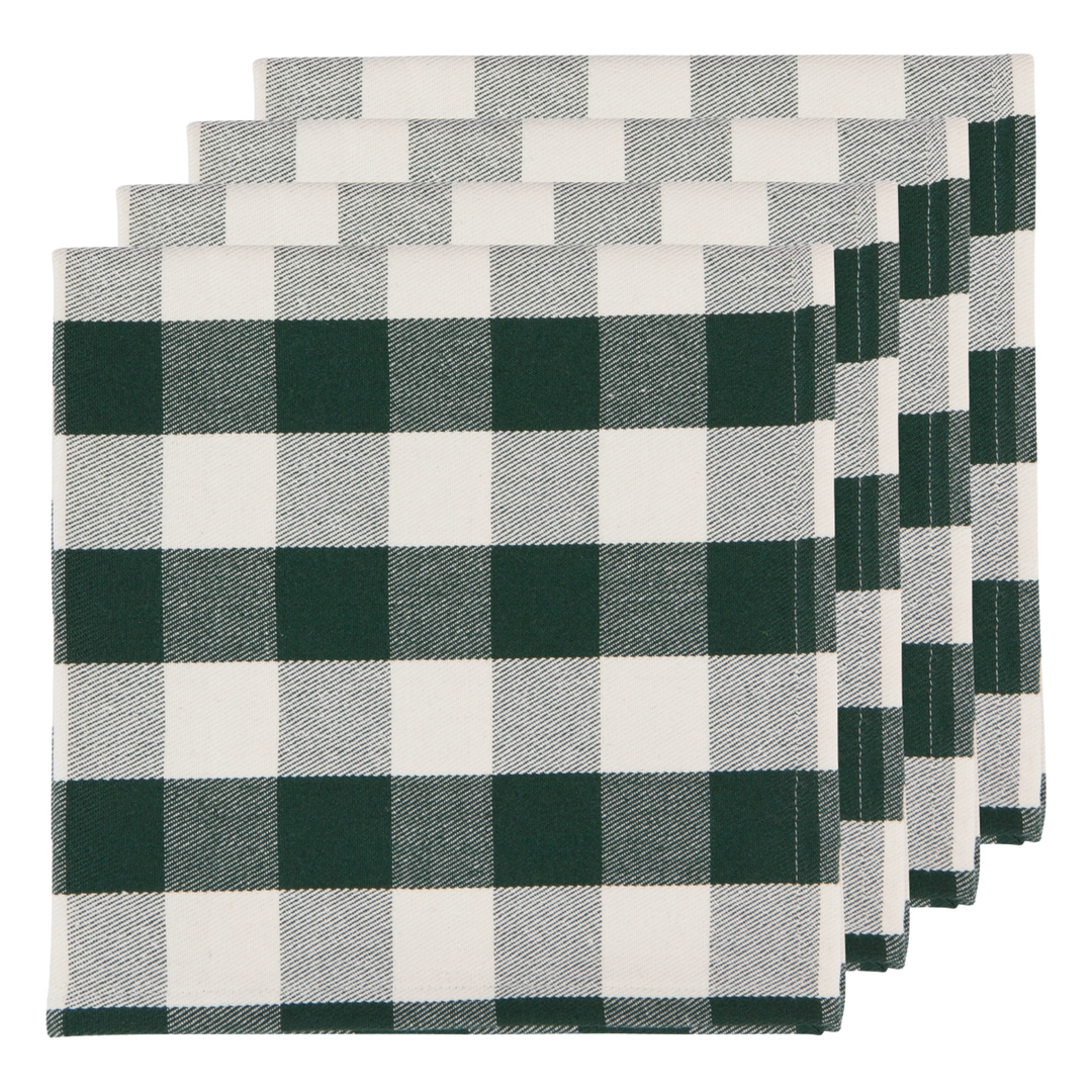 Recycled Cotton Green Buffalo Check Napkins Set of 4