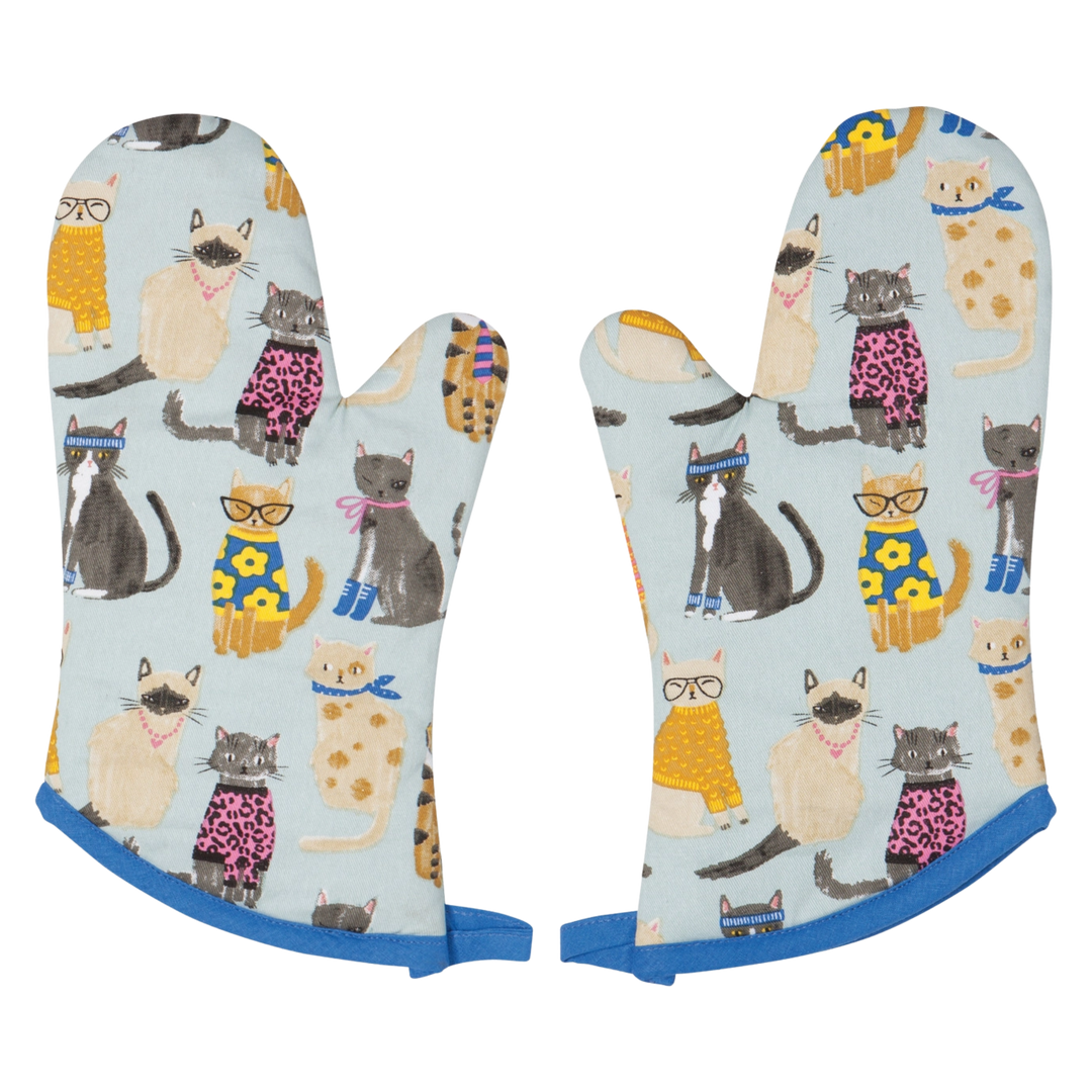 Feline Fine Oven Mitts - Set of 2
