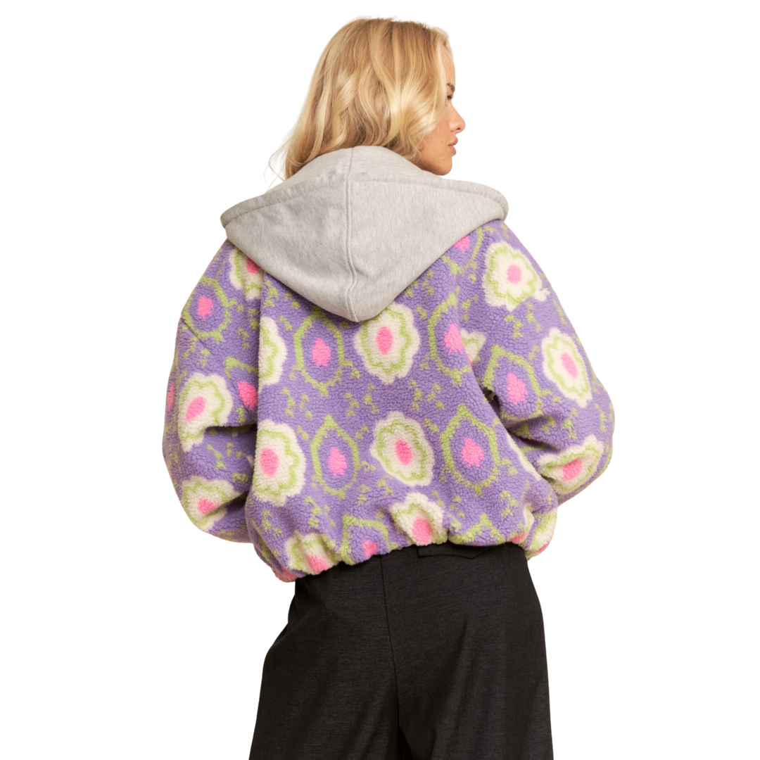 Zip-Up Jacket with Drawstring Hood