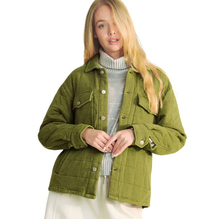 Plus Pocket Button Front Shirt Jacket