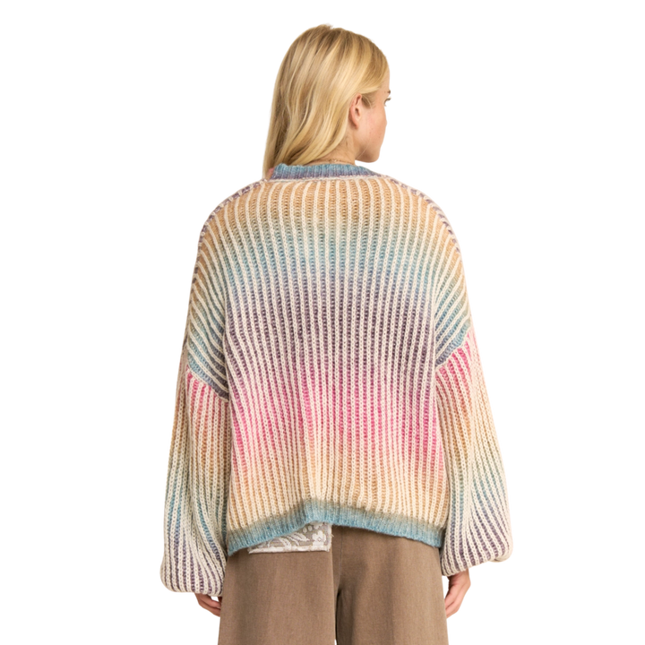 Rainbow Stripe Open Cardigan