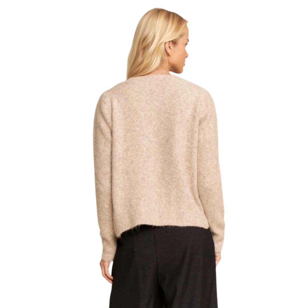 V-Neck Rainbow Crochet Patches Front Cardigan