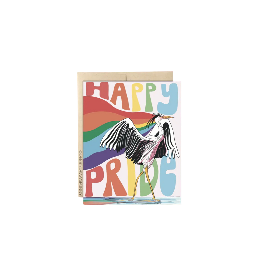 Happy Pride Great Blue Heron Greeting Card