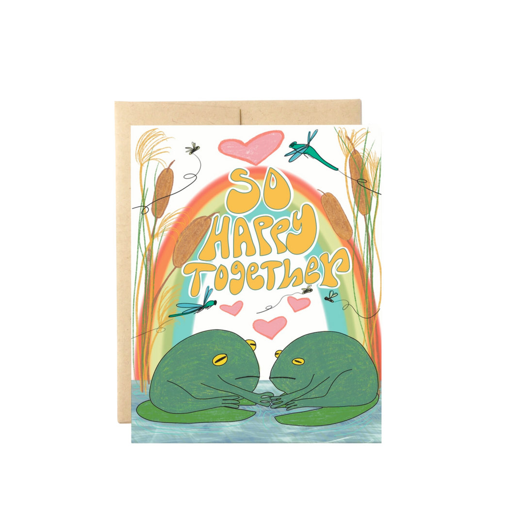 Grumpy Frog Couple So Happy Together Card