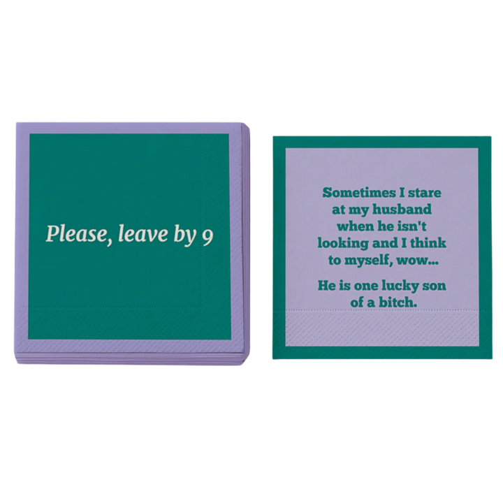Please Leave By 9 Cocktail Napkin