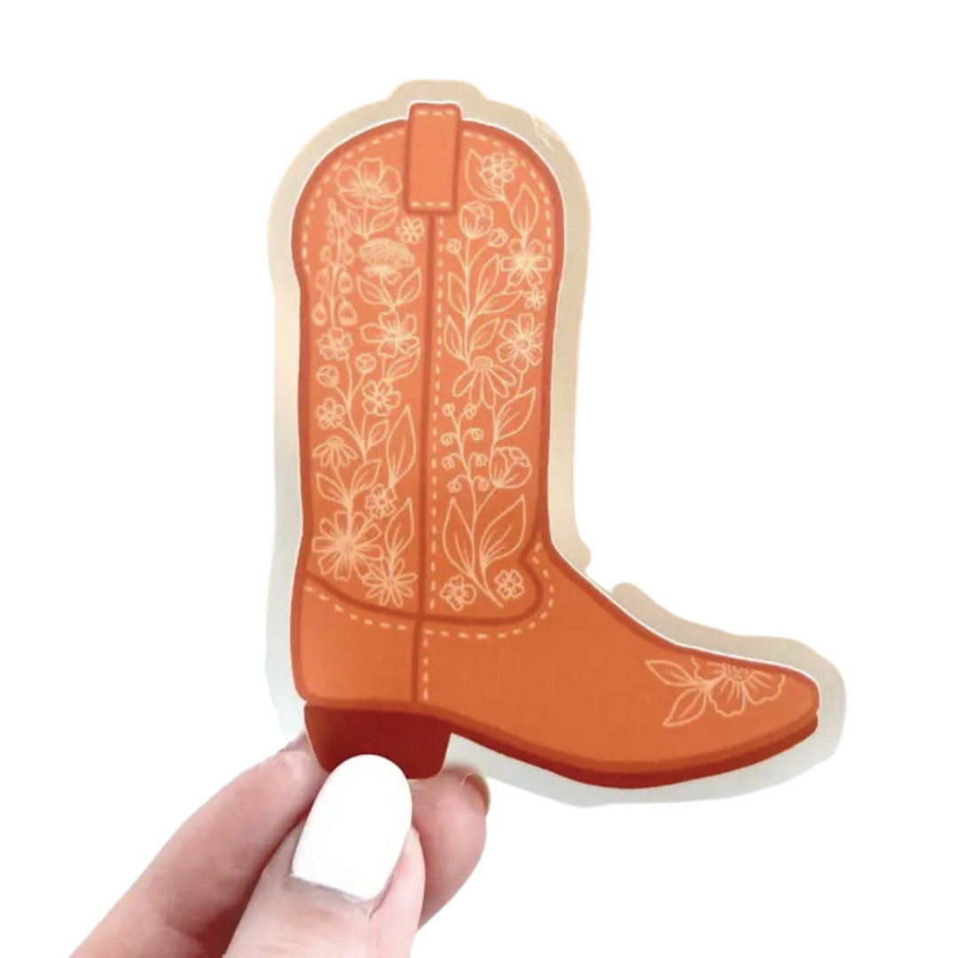 Clear Cowboy Boot Sticker