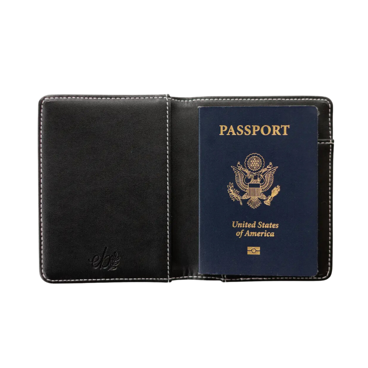 Black Floral Passport Cover