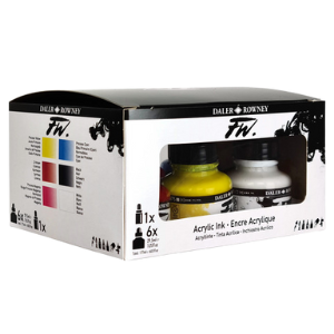 FW Liquid Acrylic Ink 1oz Primary Color 6pc Set
