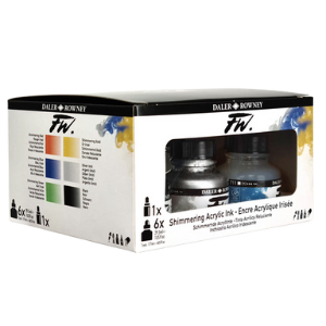 FW Liquid Acrylic Ink 1oz Shimmering Color 6pc Set