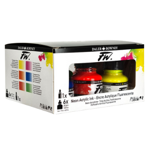 FW Liquid Acrylic Ink 1oz Neon Color 6pc Set