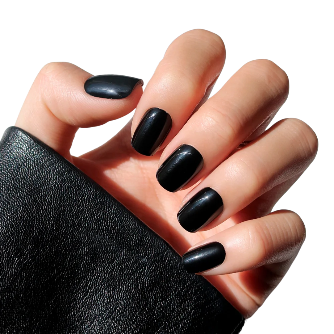 Jet Black Press-On Nails