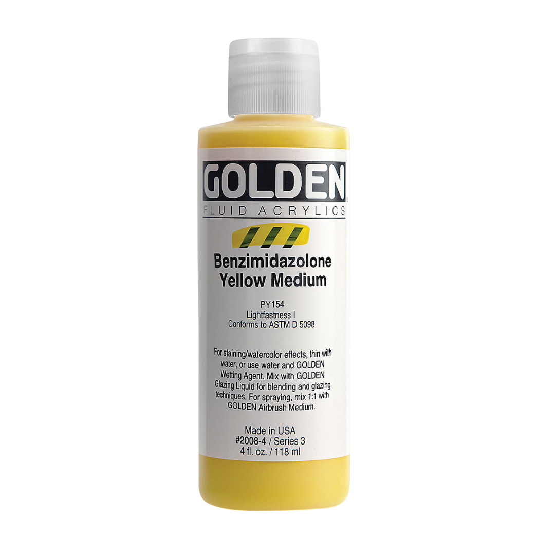 High Flow Transparent Benzimidazolone Yellow Med. Acrylic Paint 4oz