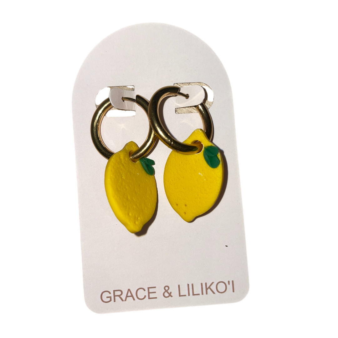 Lemon Hoop/Dangle Earrings