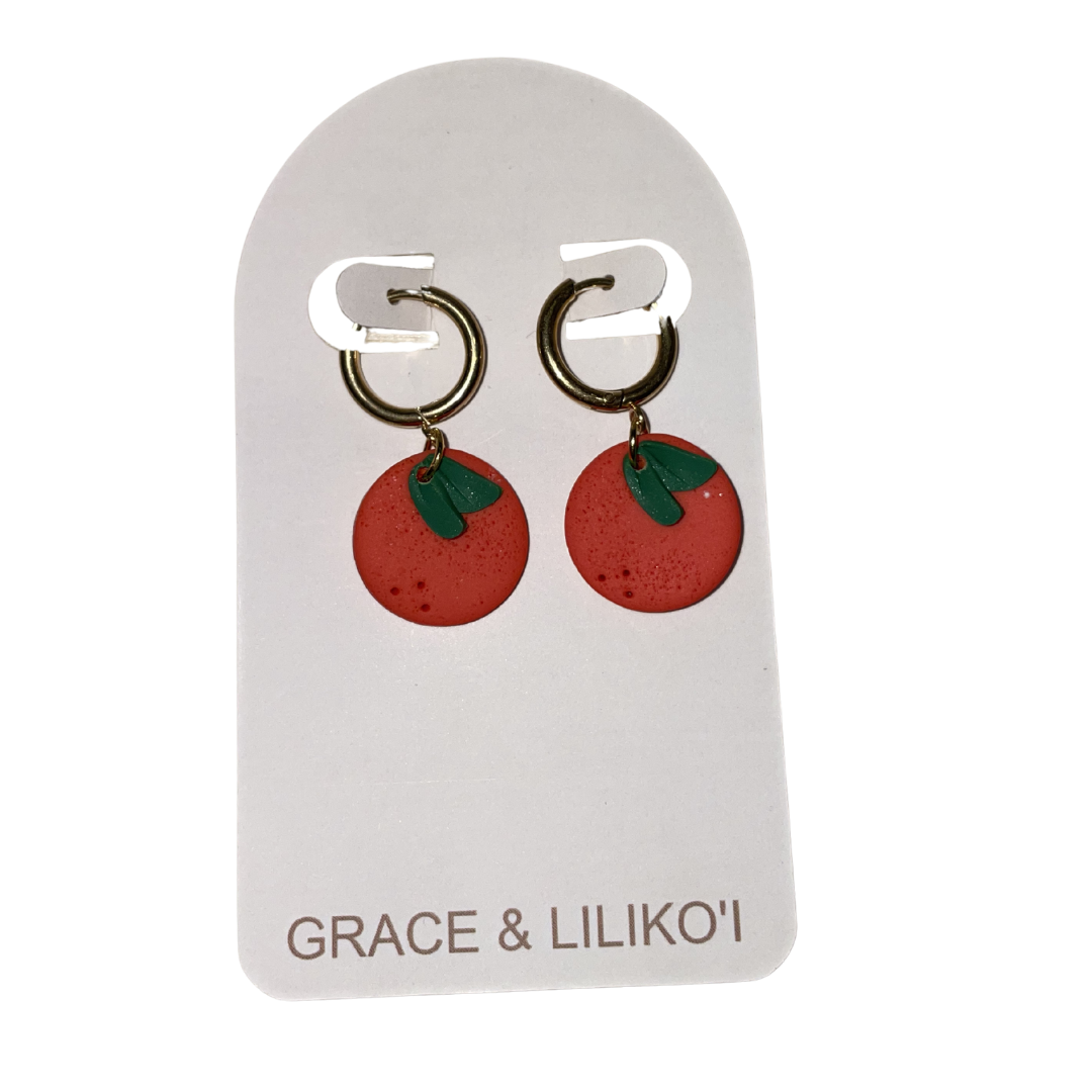 Tomato Hoop/Dangle Earrings