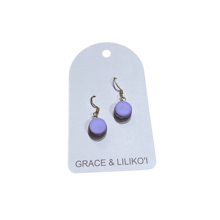 Purple Macaron Earring
