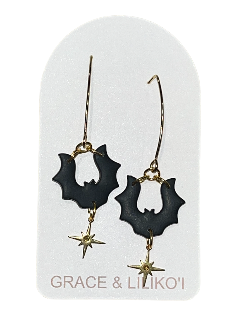 Bat & Star Dangle Earrings